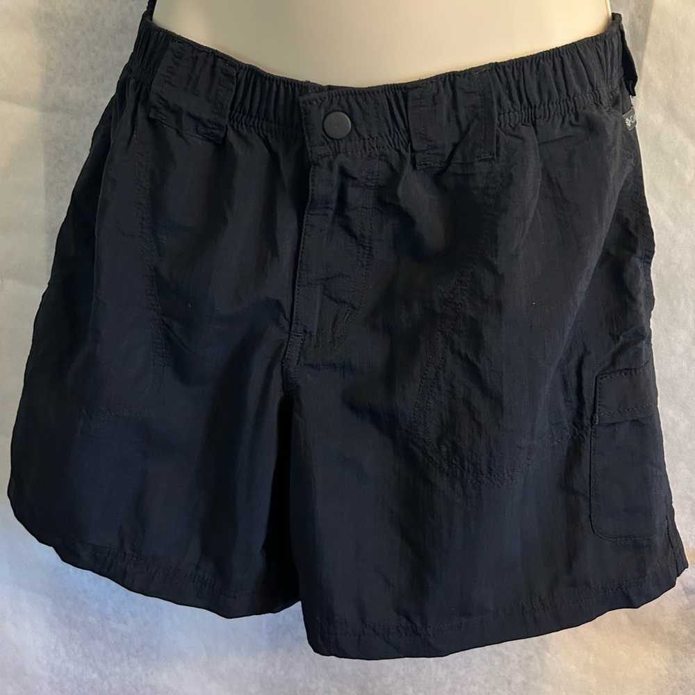 Columbia black nylon‎ cargo athletic shorts Lightweight Relaxed Fit Sz-S. R1